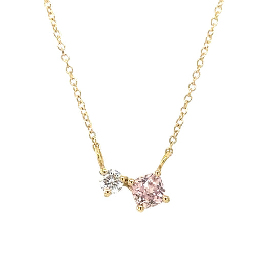 Harmony Pink Padparadscha Sapphire & Diamond Necklace