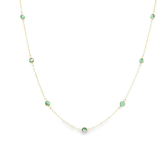 Melody Station Necklace with Emeralds