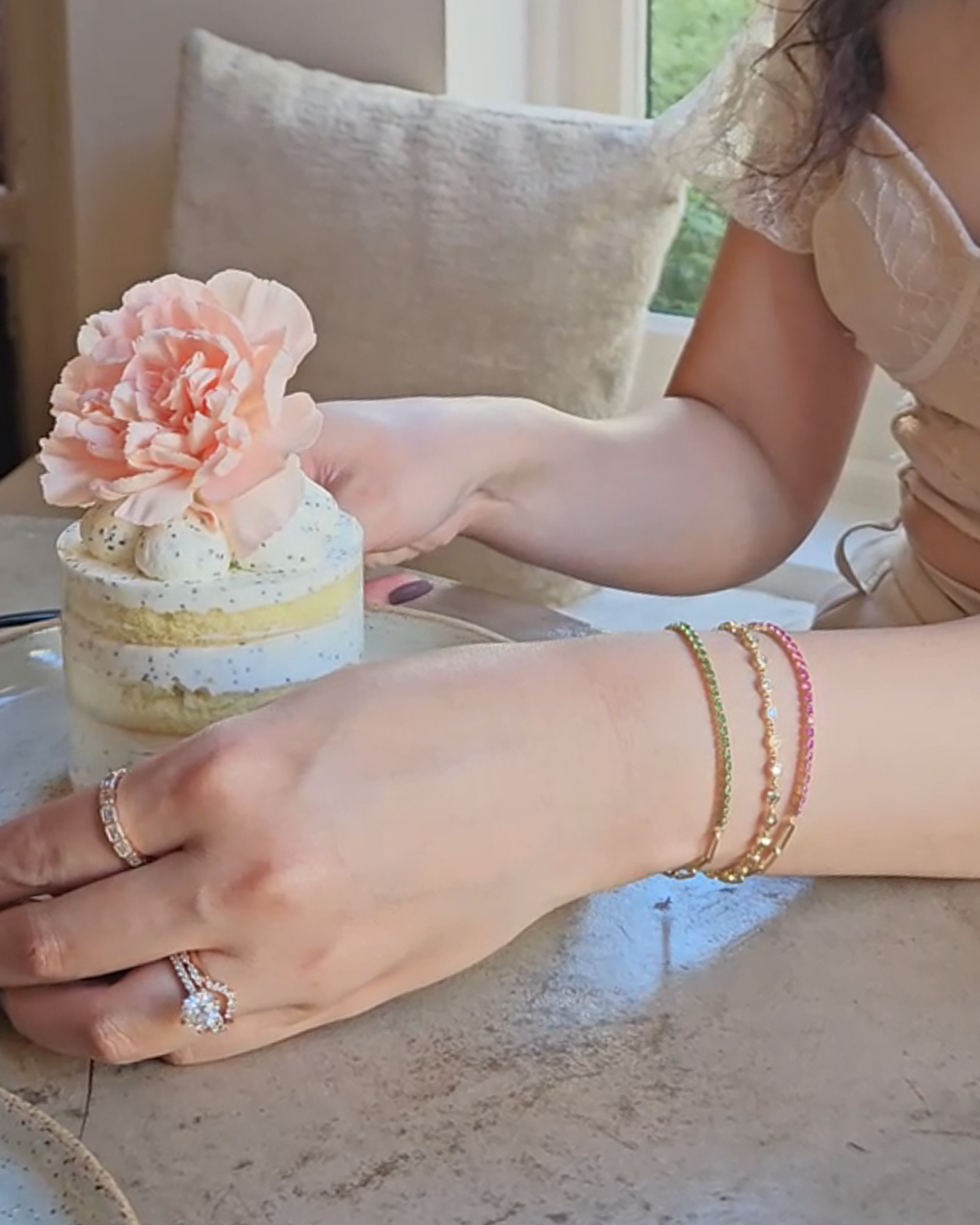 Tsavorite Paperclip Link Bracelet