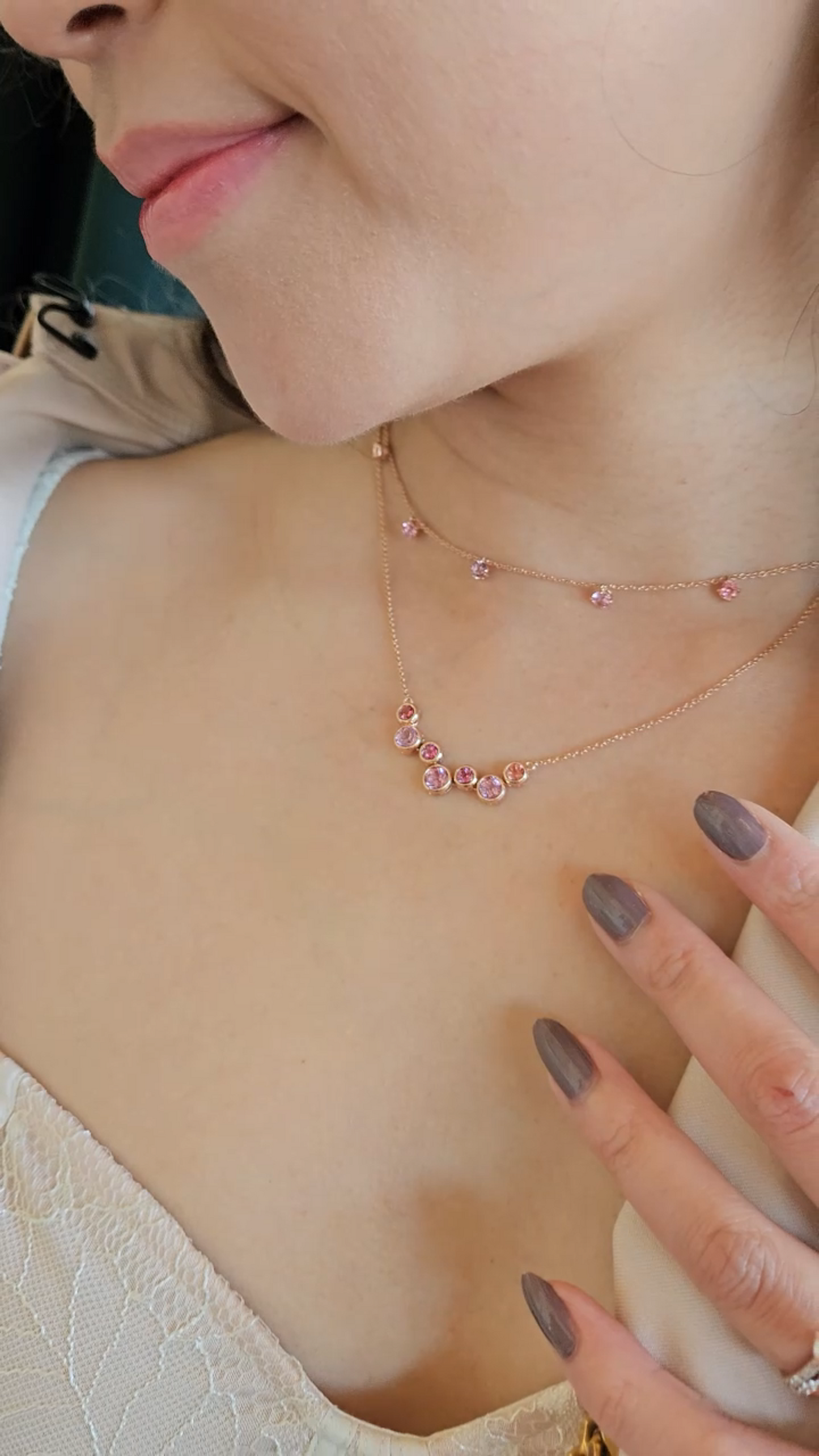 Bubbles Spinel Pendant Necklace
