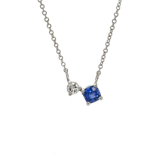 Harmony Blue Sapphire & Diamond Necklace