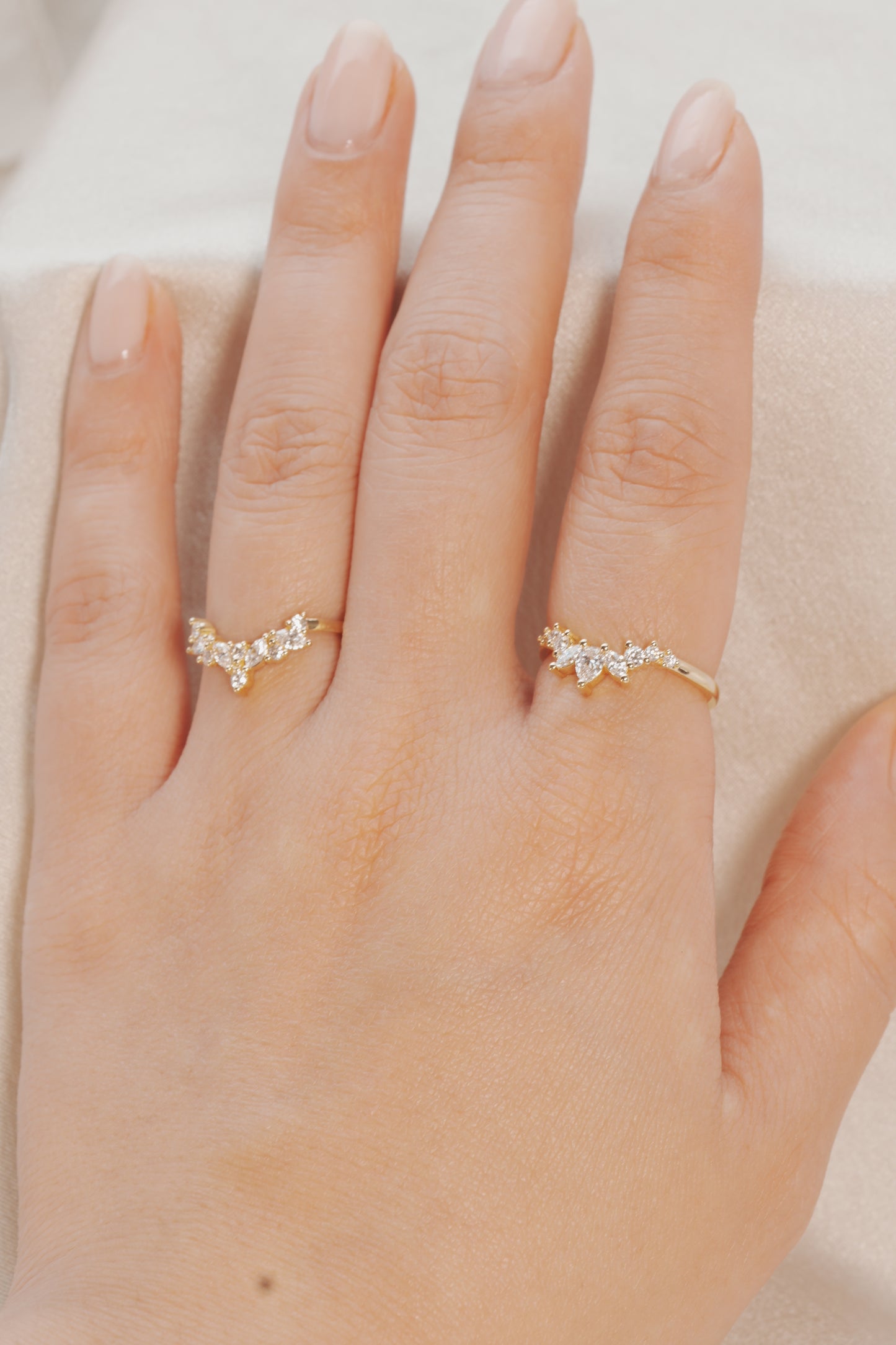 Charlotte Marquise and Round Diamond Band