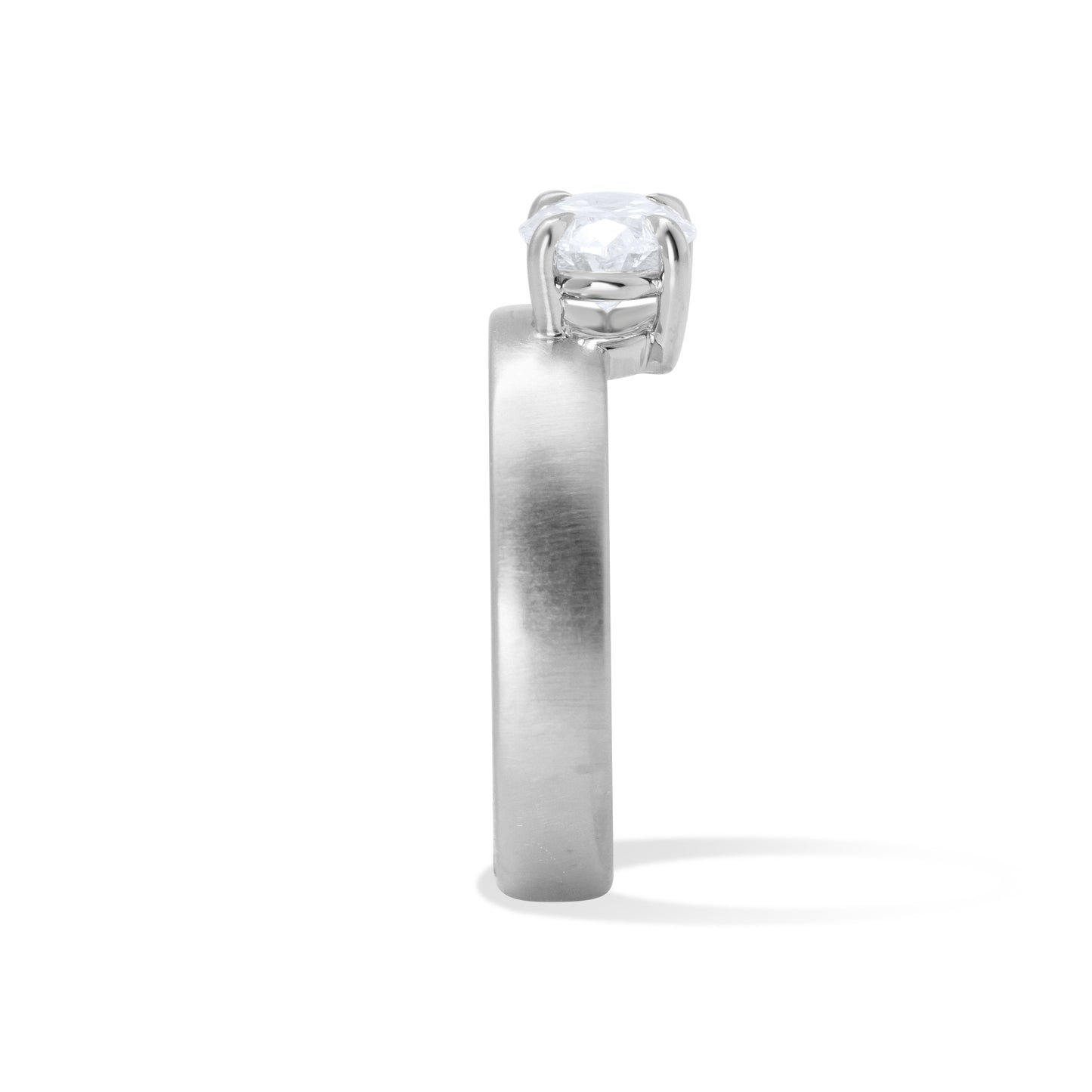 Diamond Offset Cigar 4mm Band (Satin)