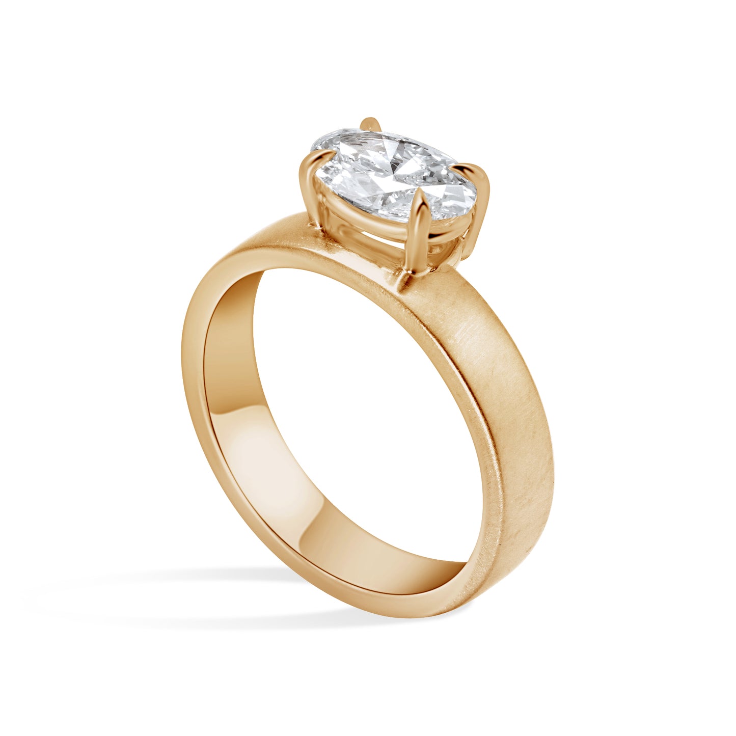 Diamond Offset Cigar 4mm Band (Satin)