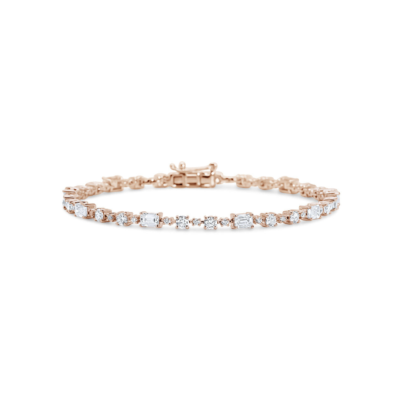 Emerald and Round alternating Line Bracelet