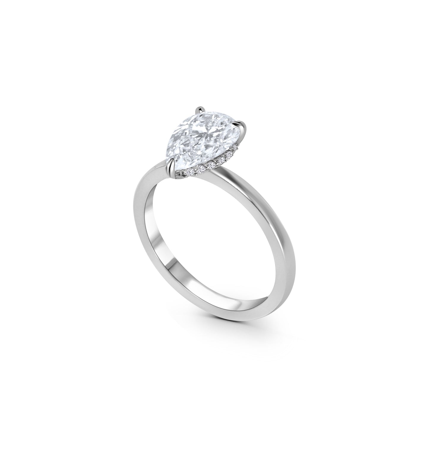 Hidden Halo Solitaire Engagement Ring