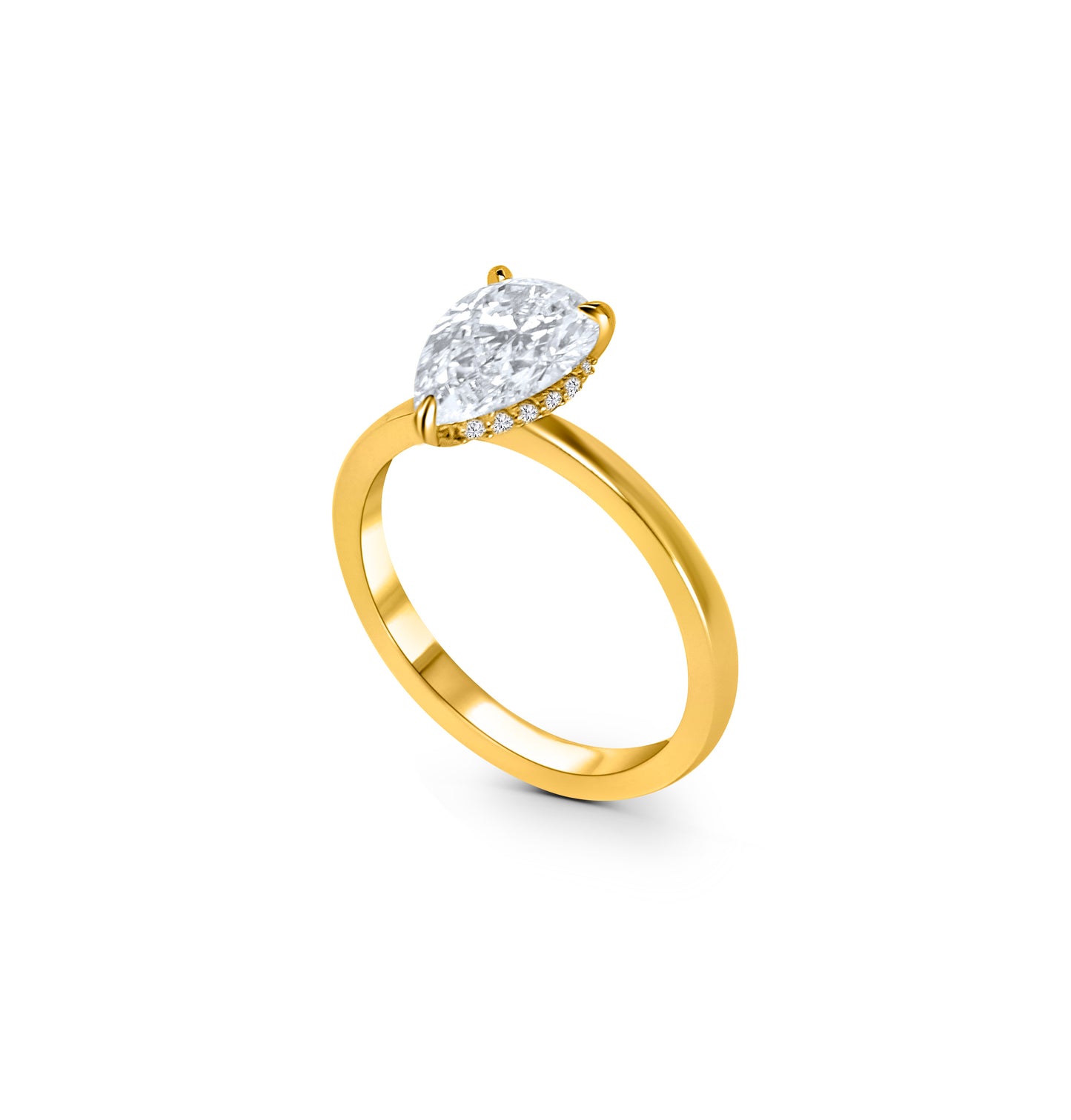 Hidden Halo Solitaire Engagement Ring