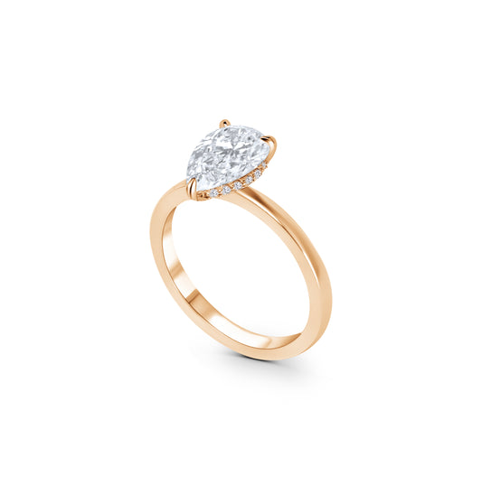 Hidden Halo Solitaire Engagement Ring