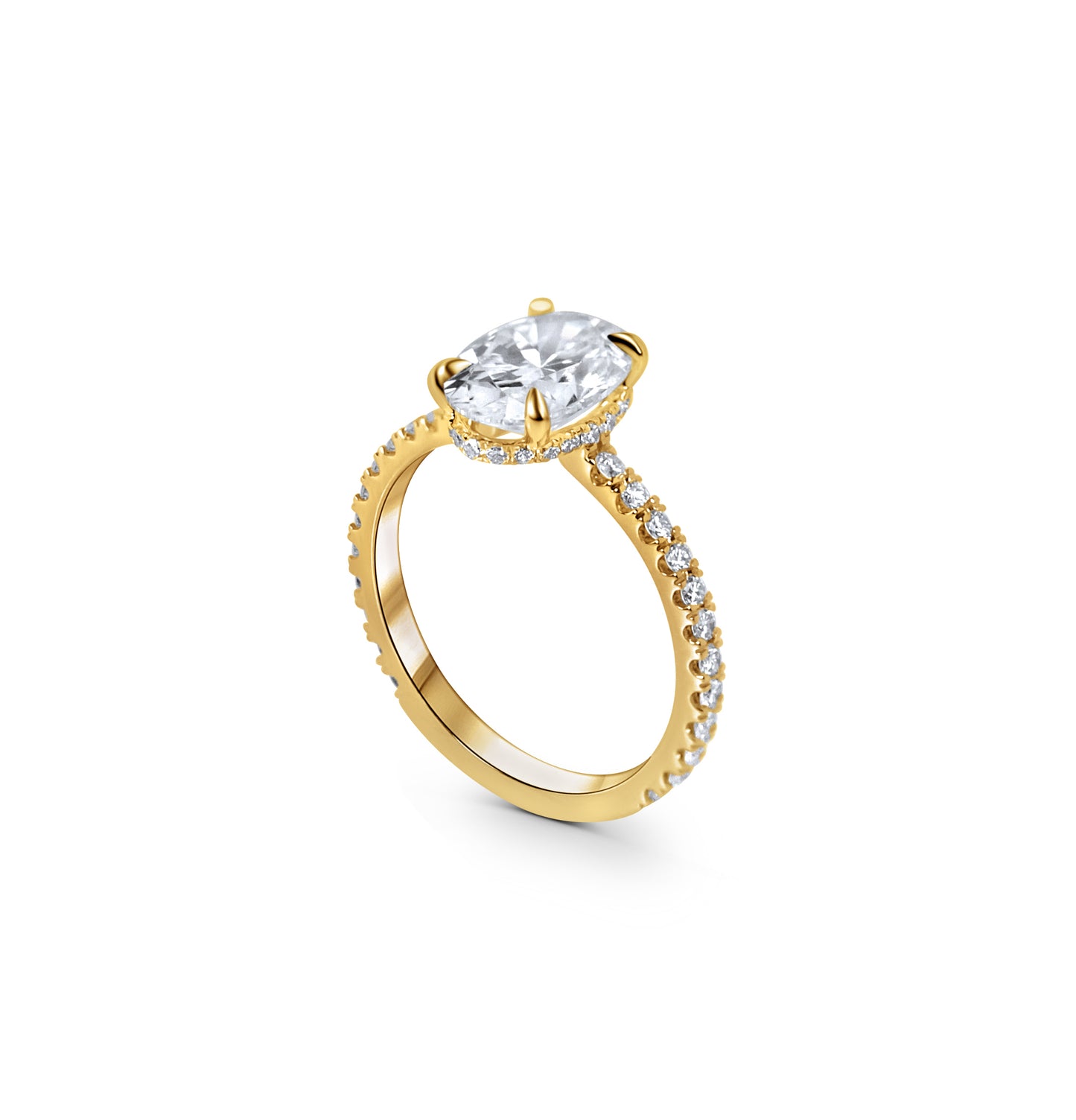 Hidden Halo and Pave Diamond Engagement Ring