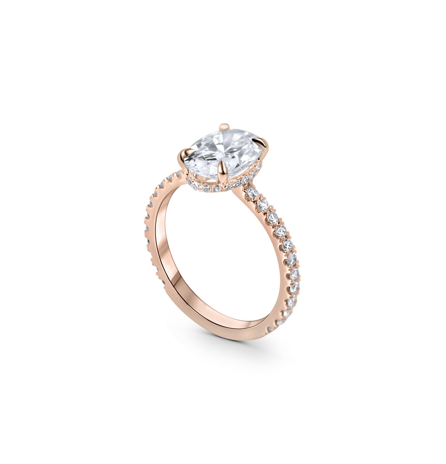 Hidden Halo and Pave Diamond Engagement Ring