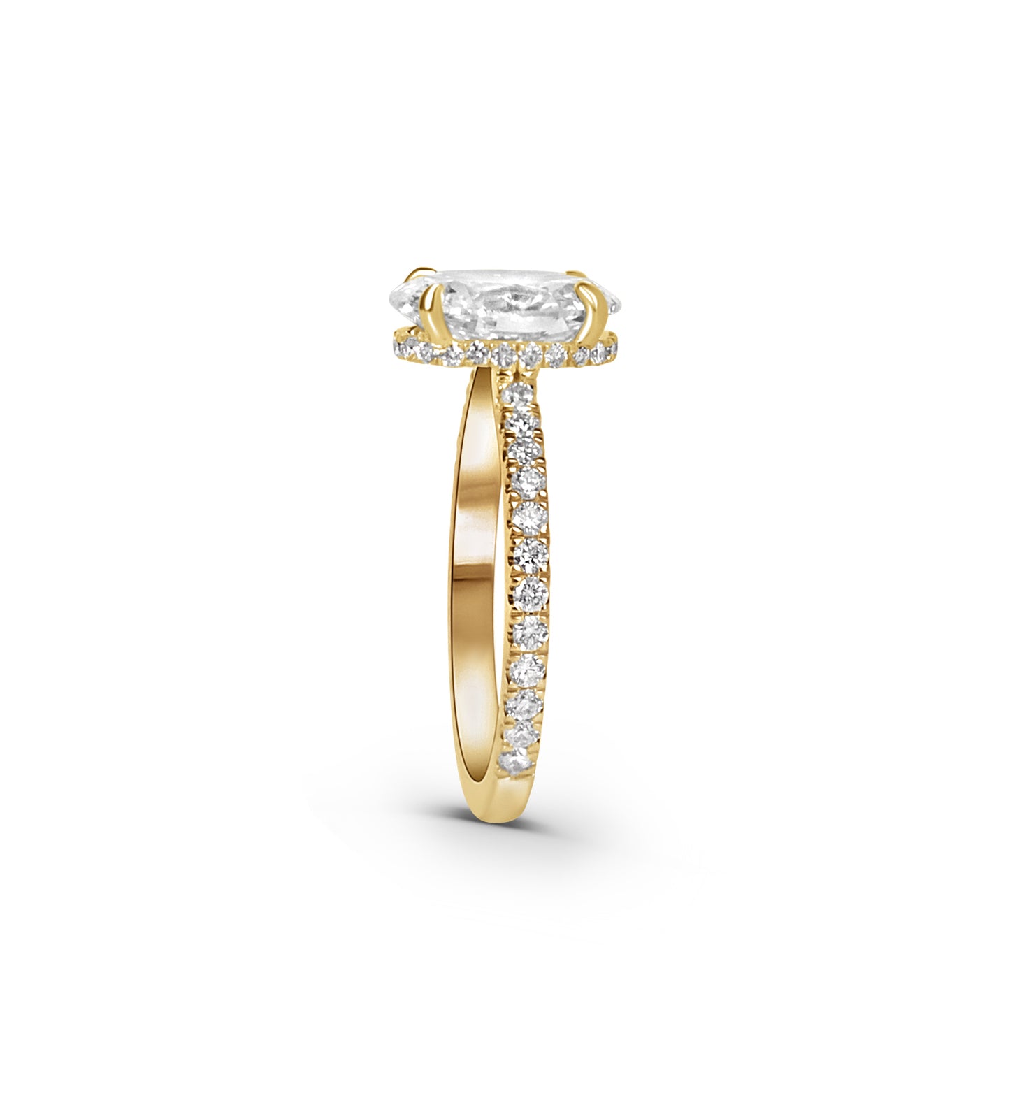 Hidden Halo and Pave Diamond Engagement Ring