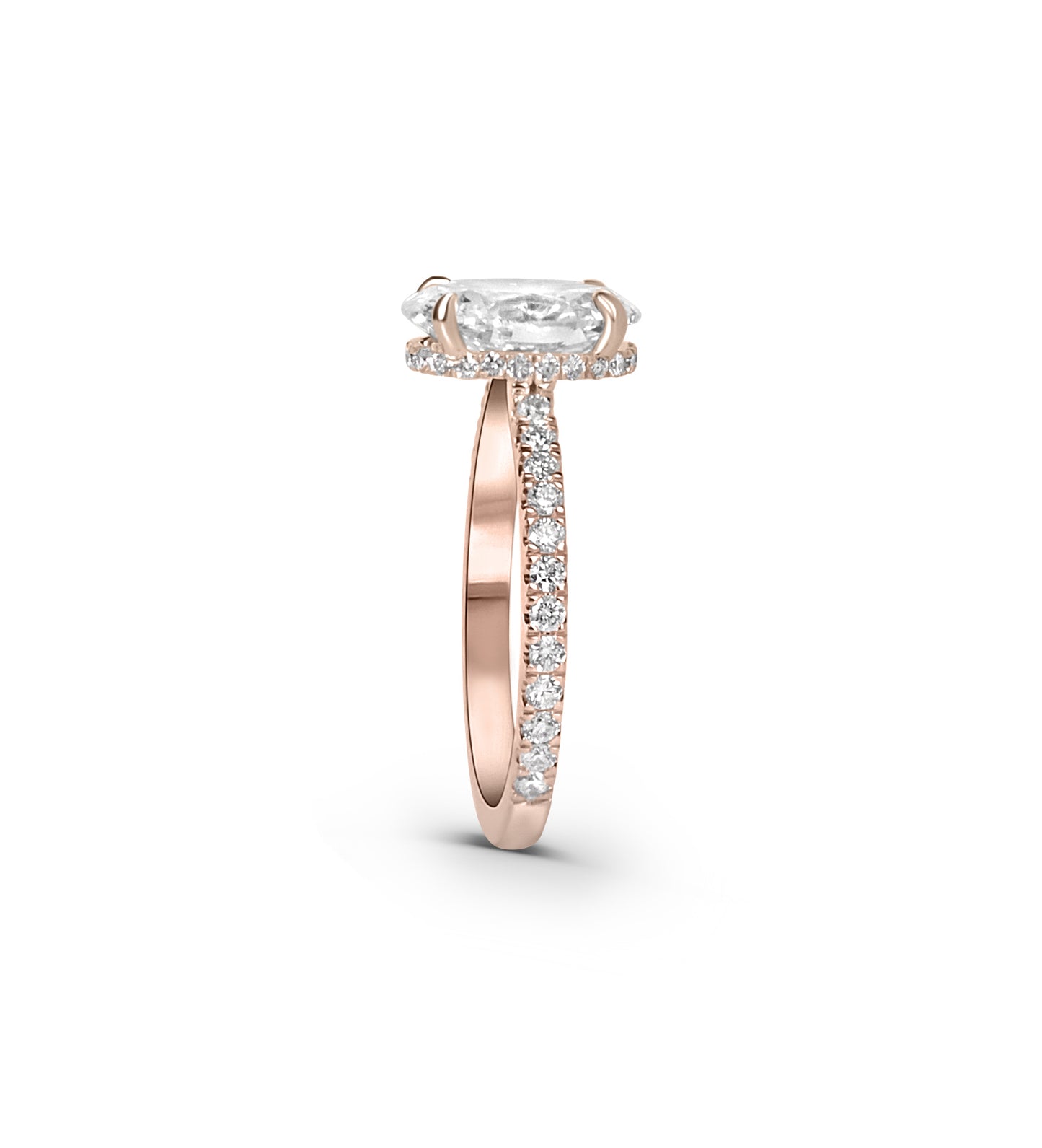 Hidden Halo and Pave Diamond Engagement Ring