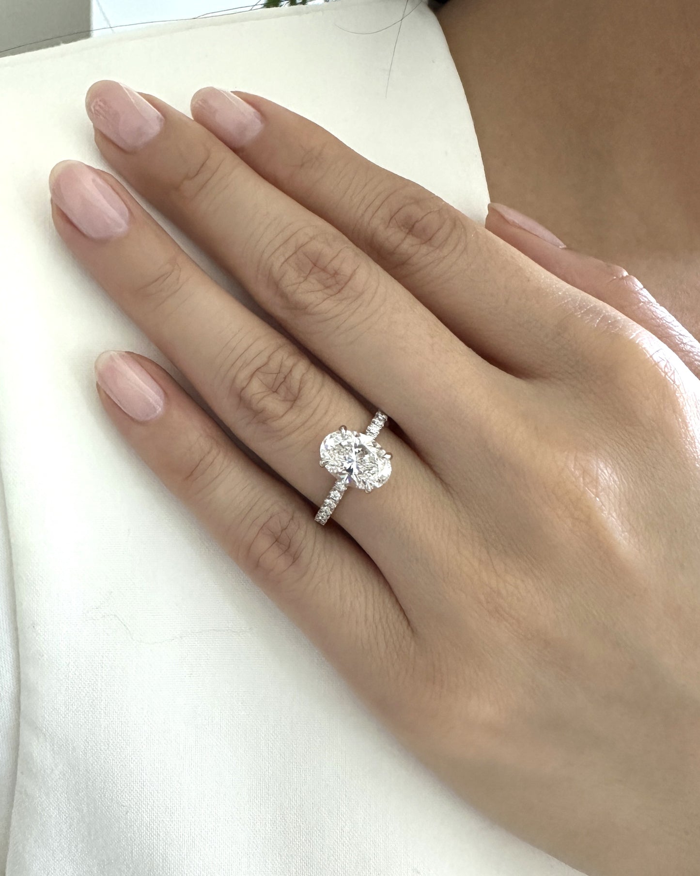Hidden Halo and Pave Diamond Engagement Ring