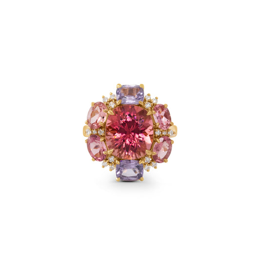 5.03ct Tourmaline, Spinel and Diamond Convertible Pendant / Ring