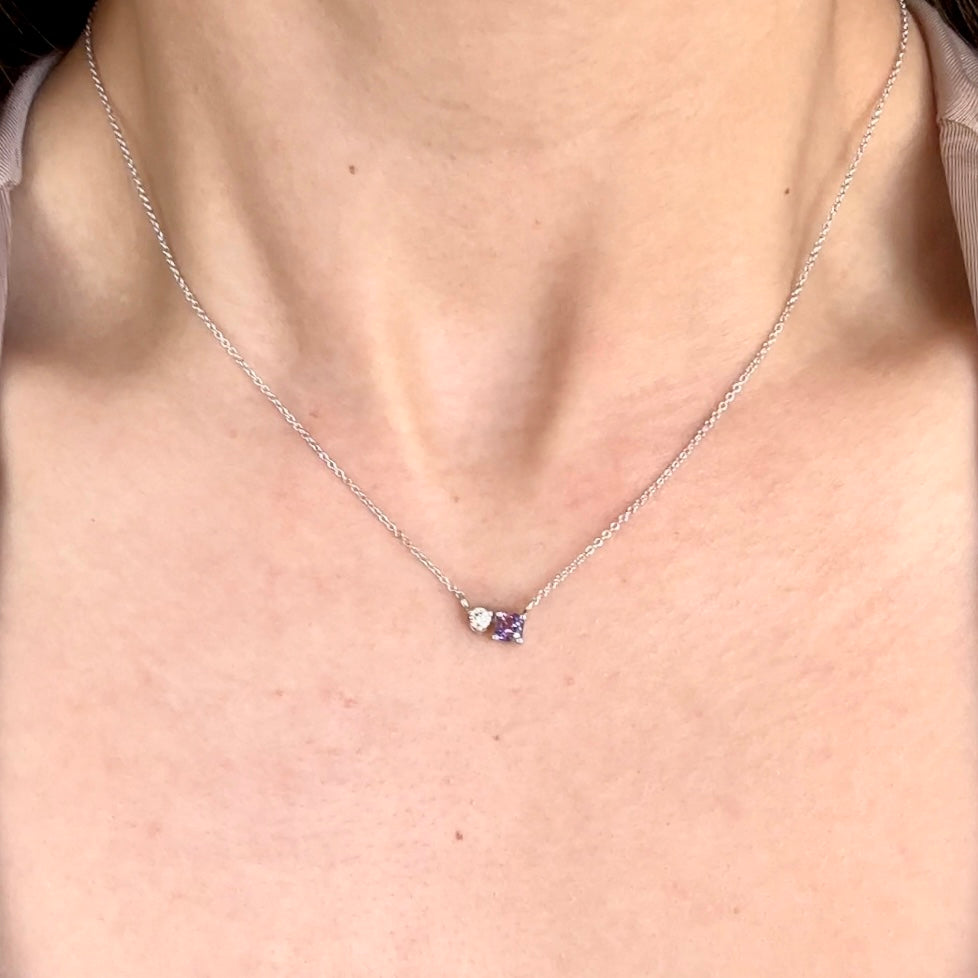 Harmony Purple Sapphire & Diamond Necklace