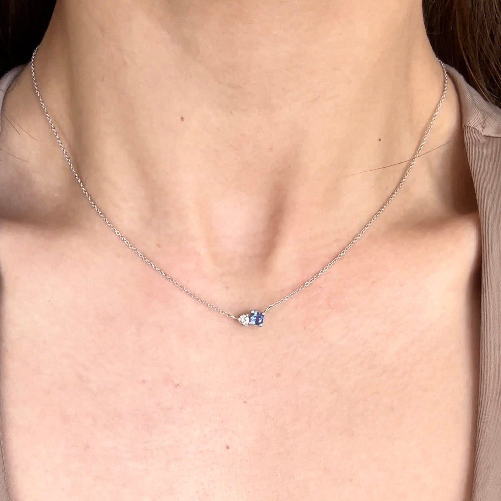 Harmony Blue Sapphire & Diamond Necklace