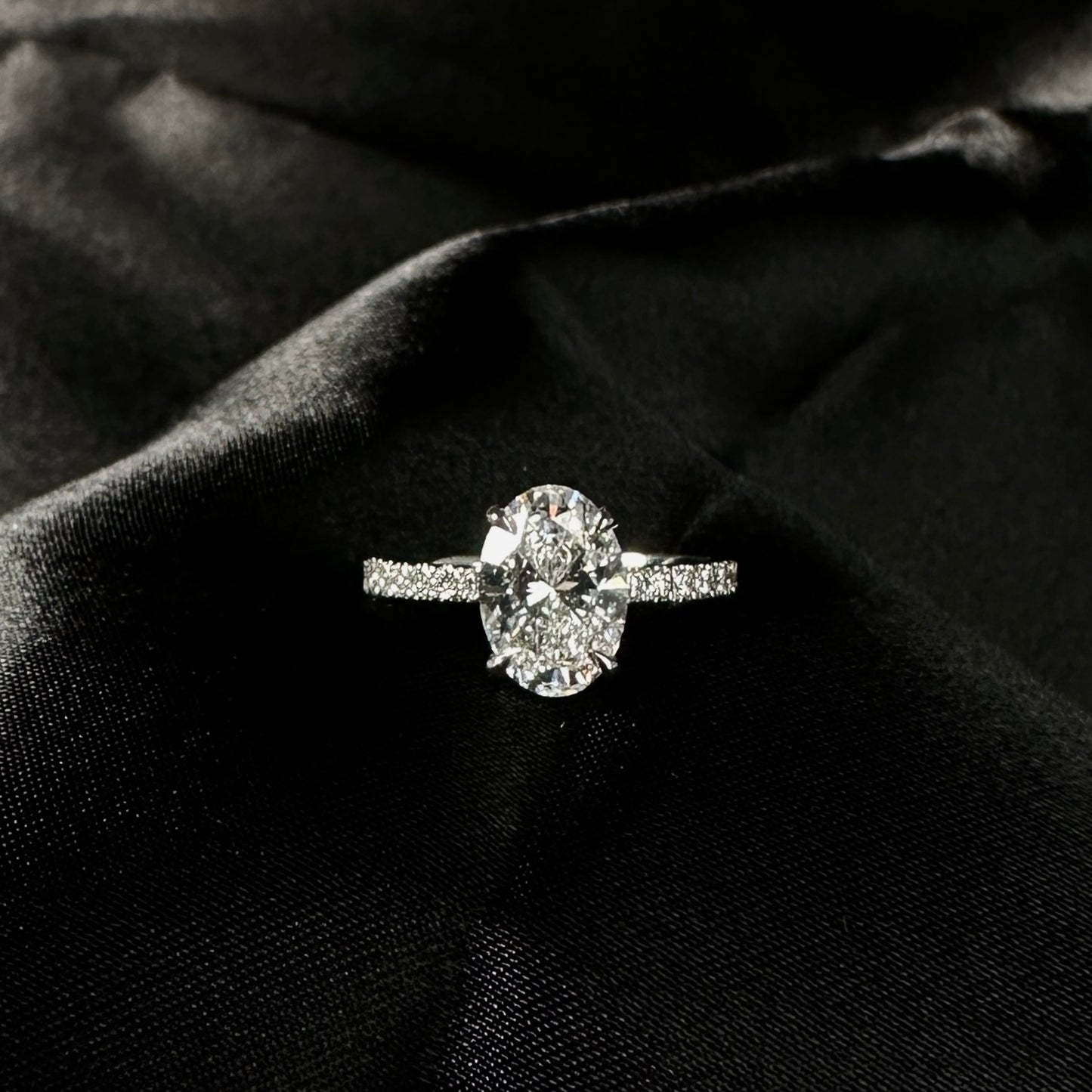 Hidden Halo and Pave Diamond Engagement Ring