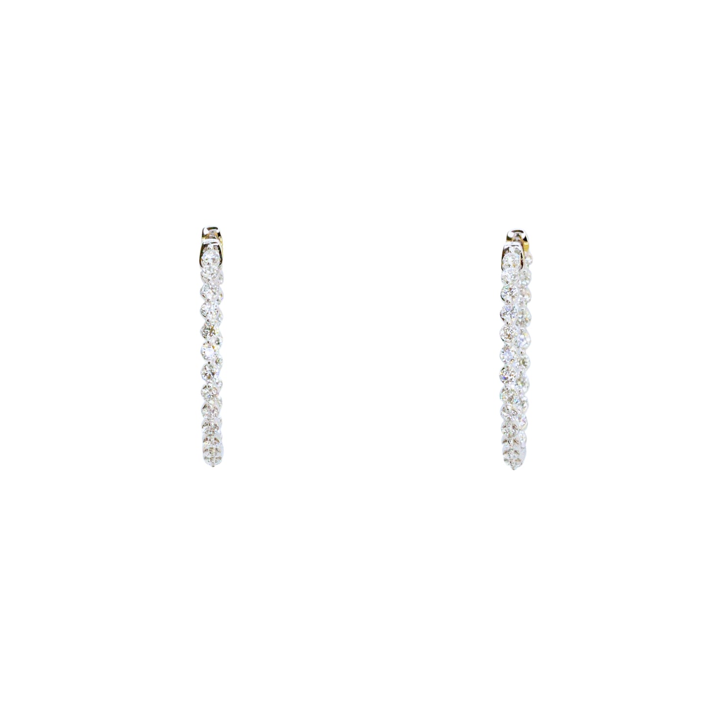 Floating Diamond Inside-Out Hoop Earrings