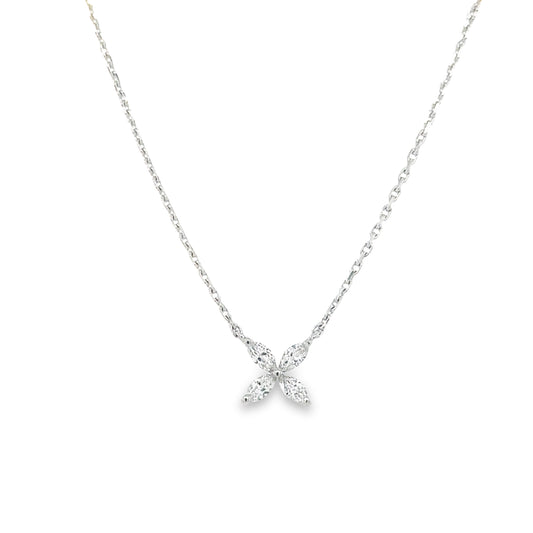 Four Leaf Clover Marquise Necklace