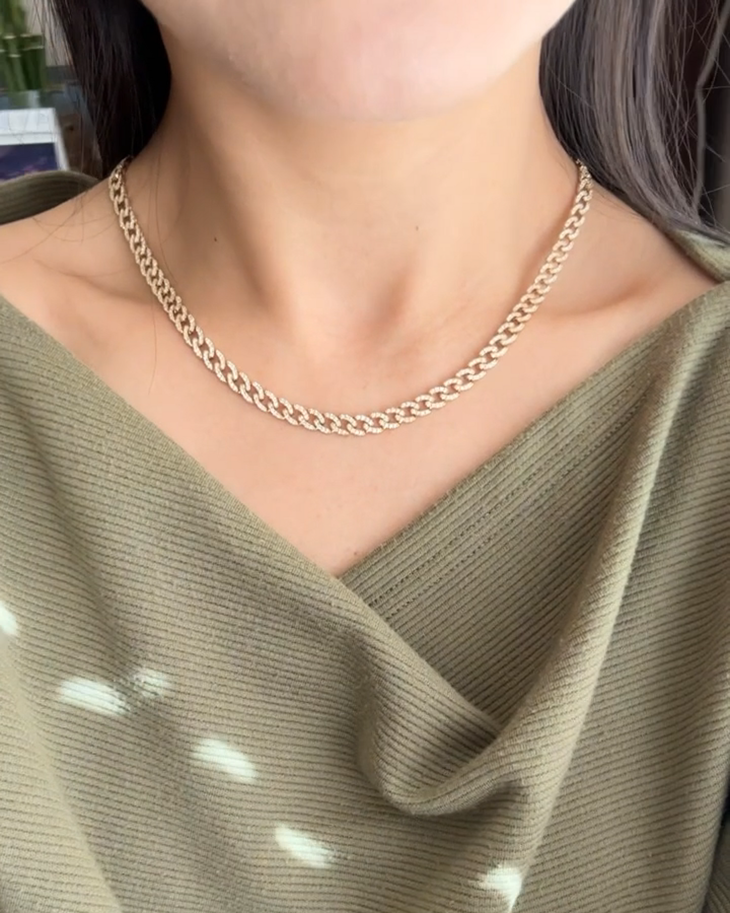 Diamond Mini Cuban Link Chain Necklace