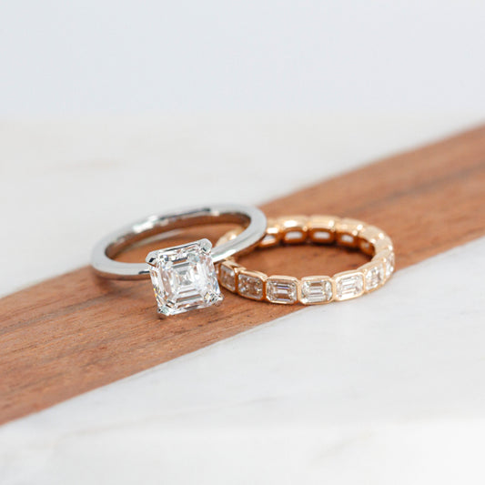 Diamond Emerald Bezel Eternity Band