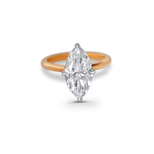 Marquise Diamond Solitaire Compass Prong Engagement Ring