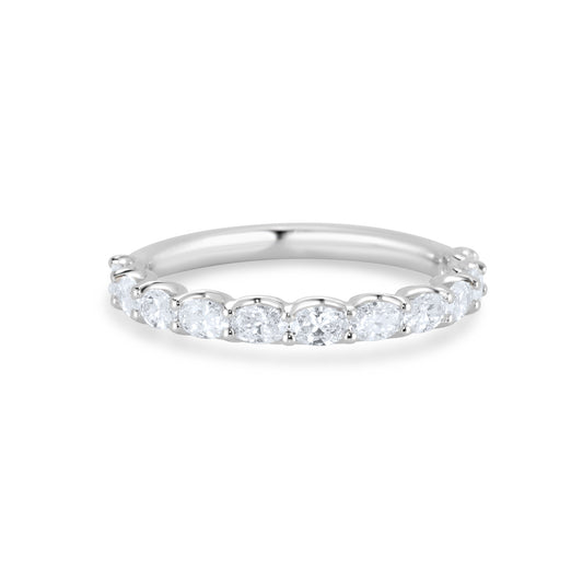 Olena Oval Brilliant Cut Diamond Half Way Band