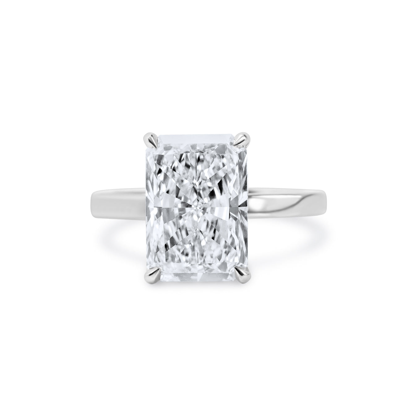 Radiant Diamond Hidden Halo Solitaire Engagement Ring