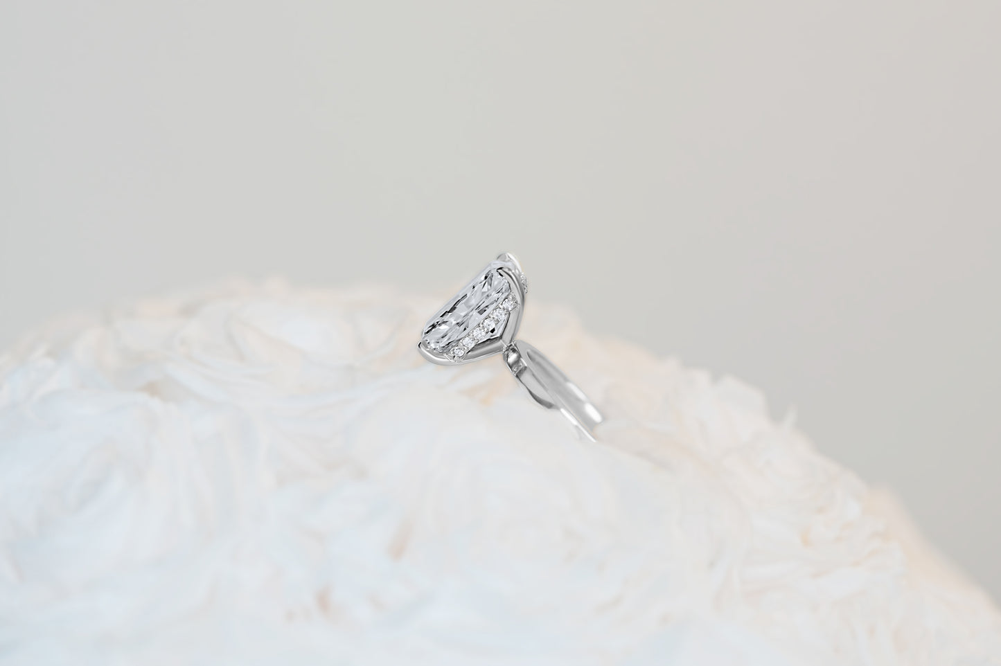 Radiant Diamond Hidden Halo Solitaire Engagement Ring