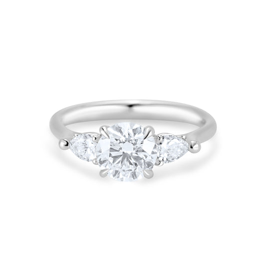 Round Brilliant Cut Three Stone Diamond Engagement Ring