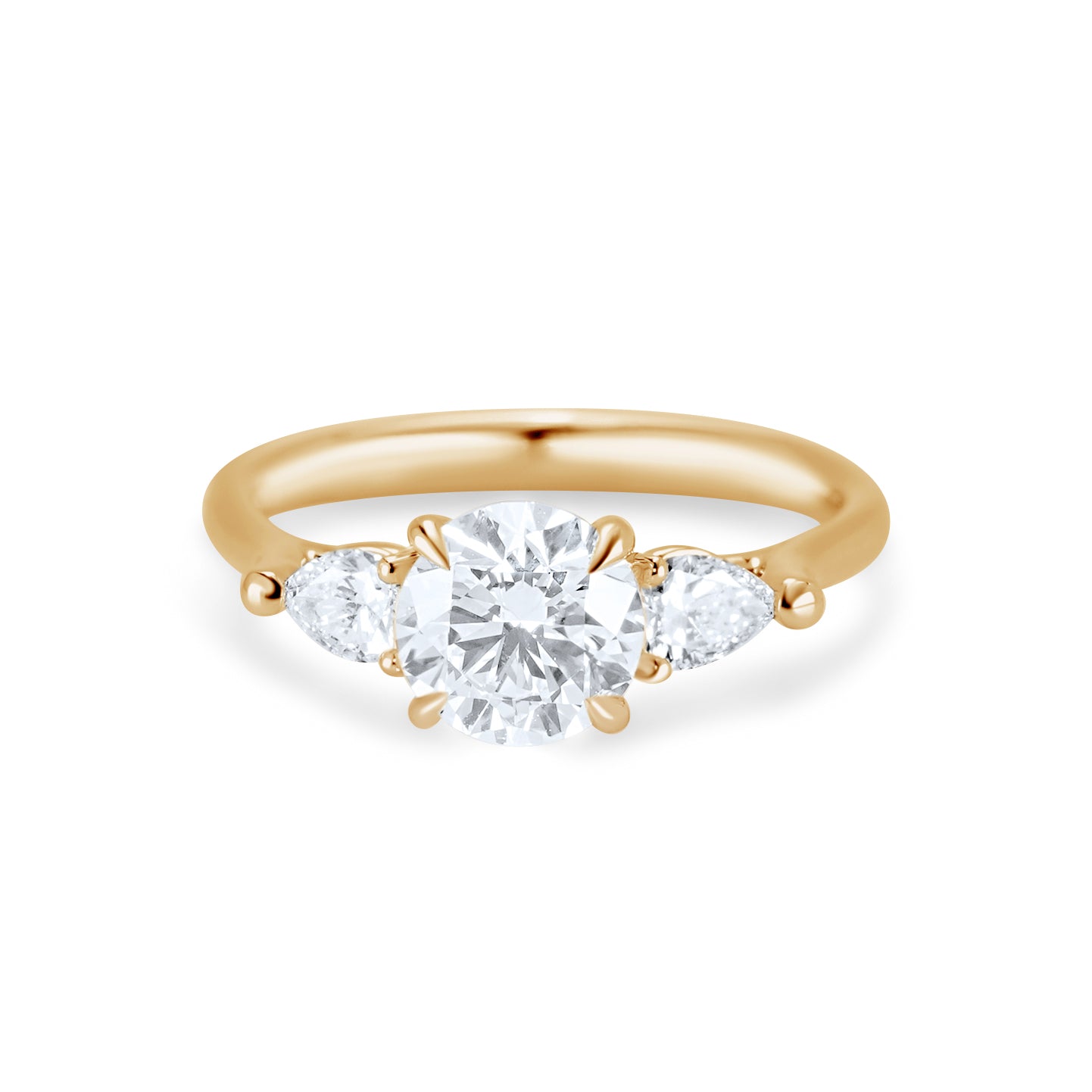 Round Brilliant Cut Three Stone Diamond Engagement Ring