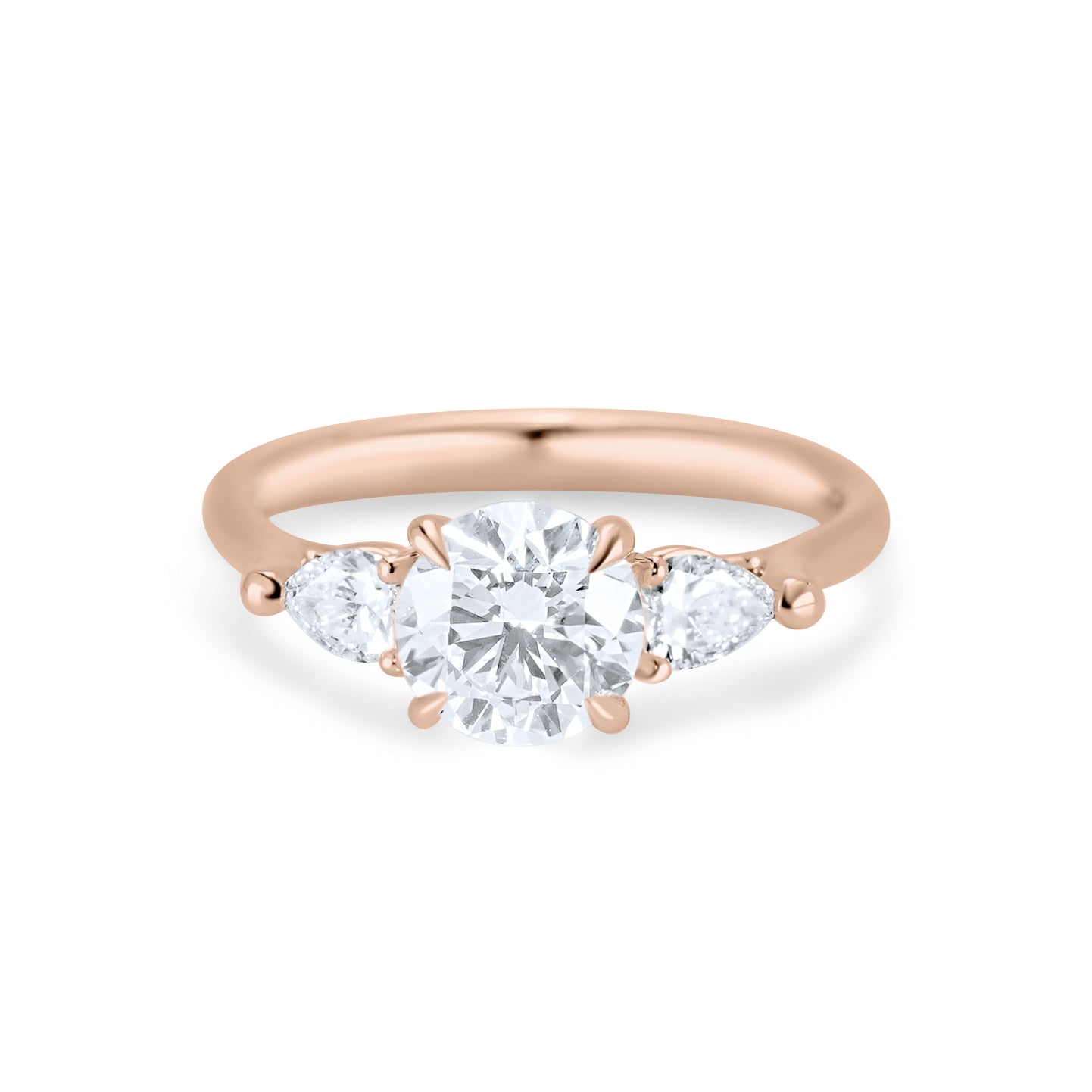 Round Brilliant Cut Three Stone Diamond Engagement Ring