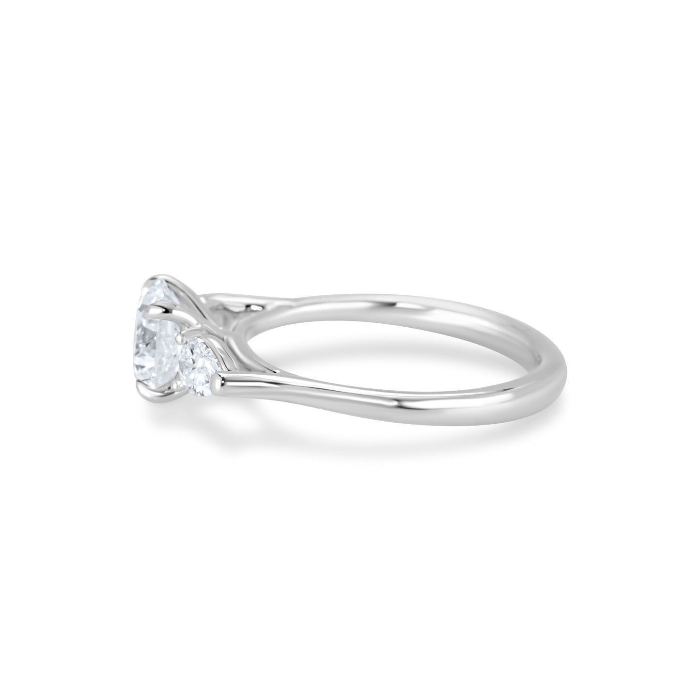 Round Brilliant Cut Three Stone Diamond Engagement Ring