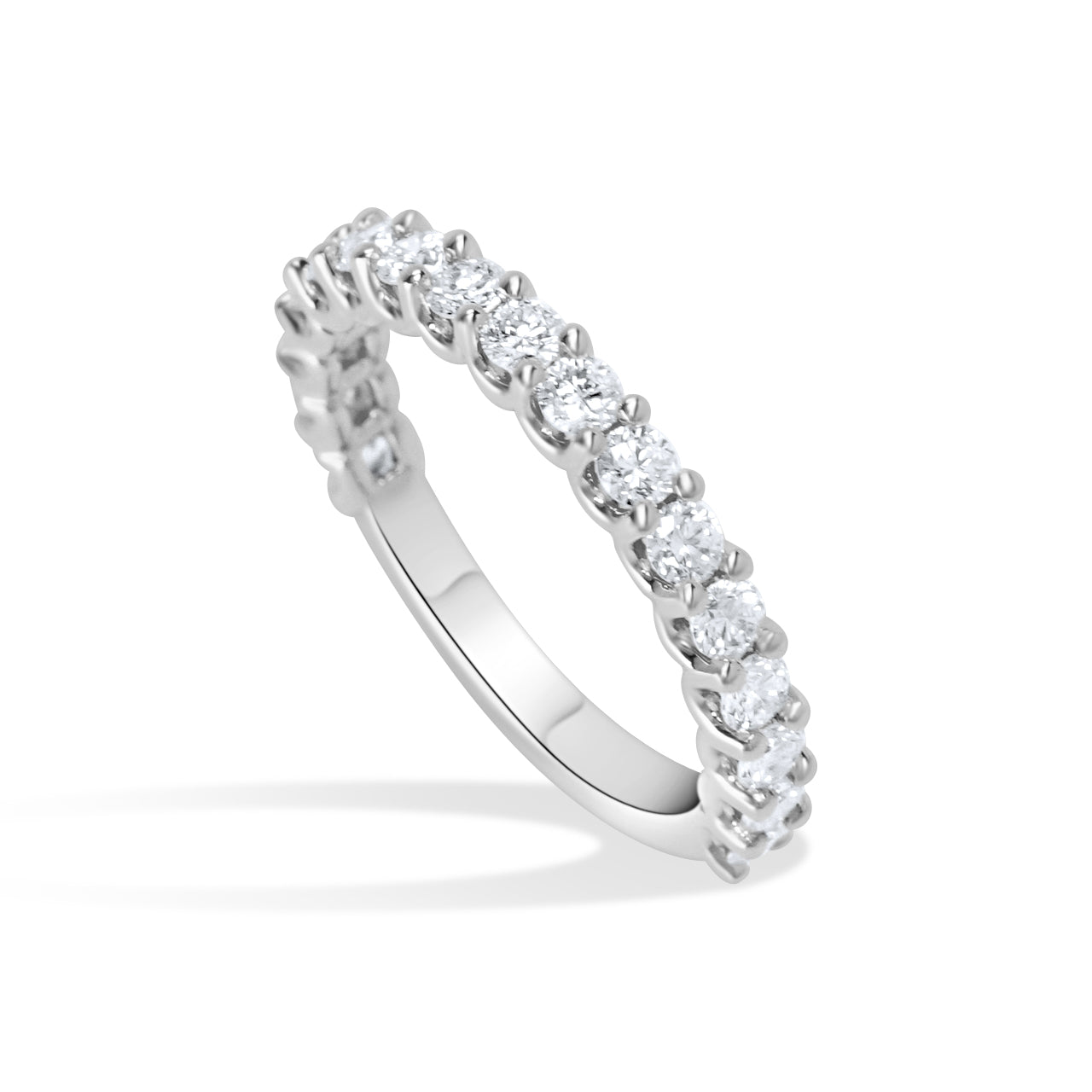 Round Brilliant Diamond 2mm Diamond Band 2/3 Way