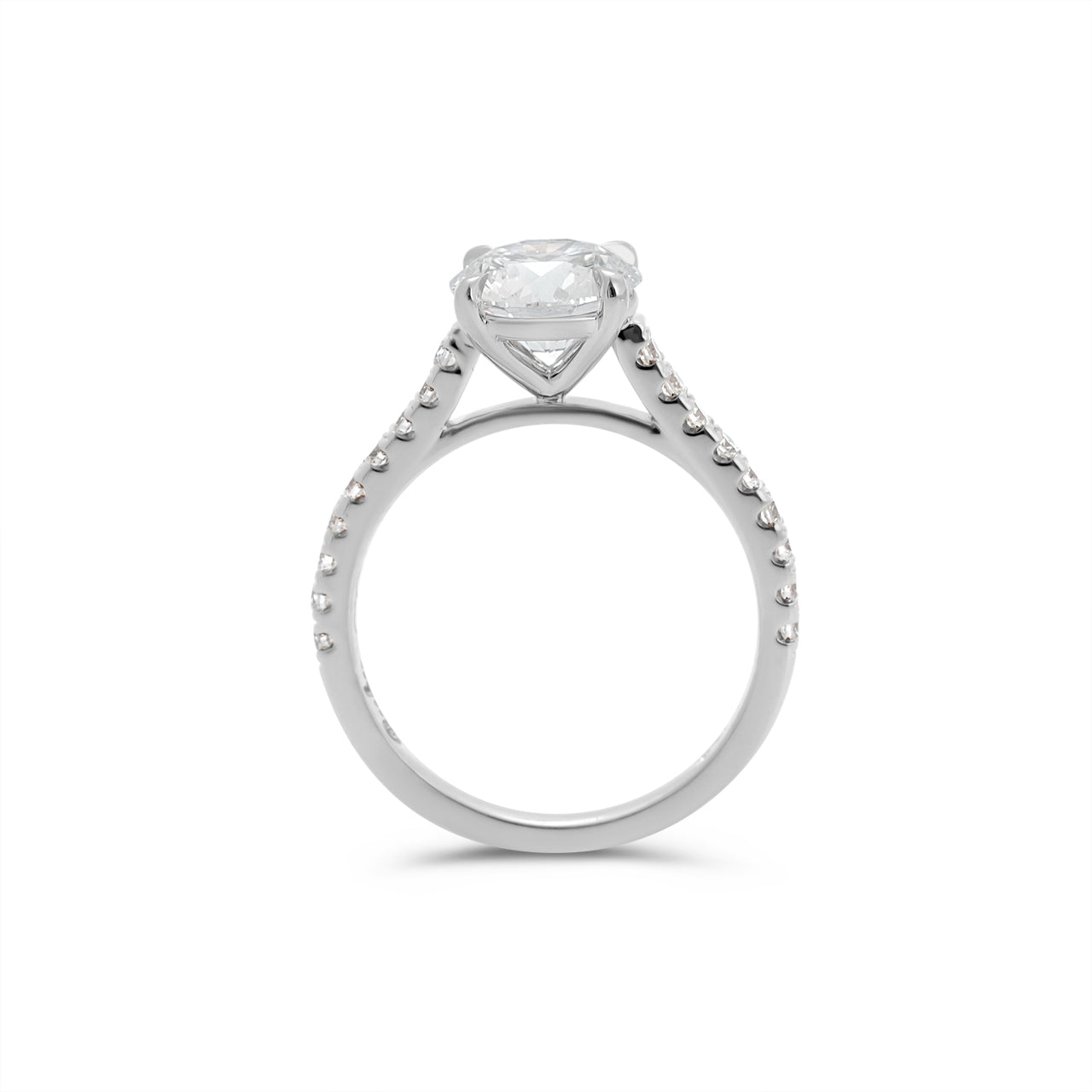Round Brilliant Diamond Two-Tone Cathedral Pave Setting