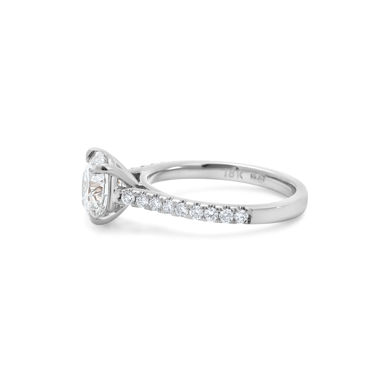 Round Brilliant Diamond Two-Tone Cathedral Pave Setting