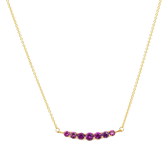 Crescent 7 Necklace with Pink Sapphires