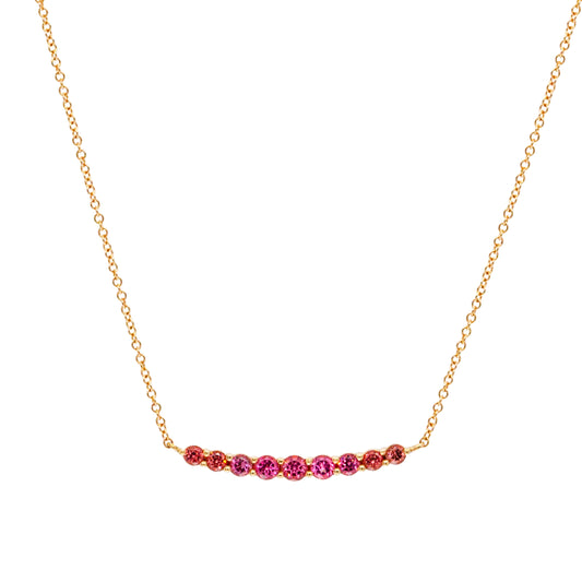 Crescent Necklace, Mini, with Spinel in Rose Gold