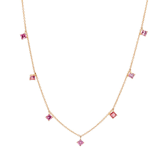 Spinel Seven Stone Dangle Necklace 1.35ctw