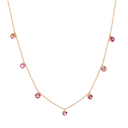 Spinel Seven Stone Dangle Necklace 2.34ctw