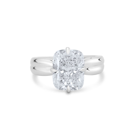 Tapered Double Ridge Engagement Ring