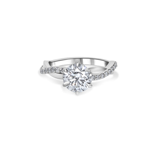 Twisted Infiniti Diamond Engagement Ring