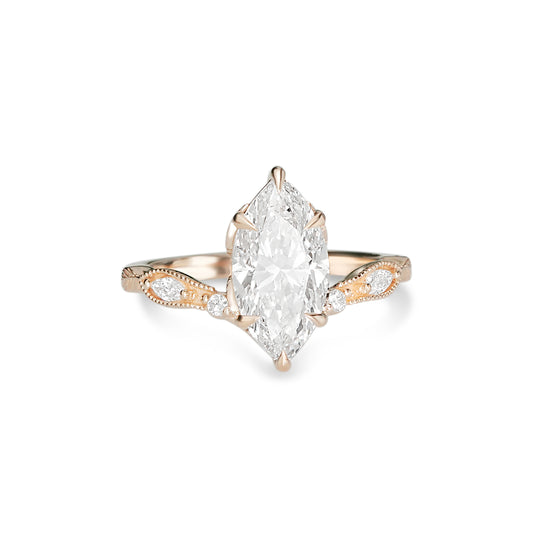 Verdelle Marquise Diamond Botanical Engagement Ring