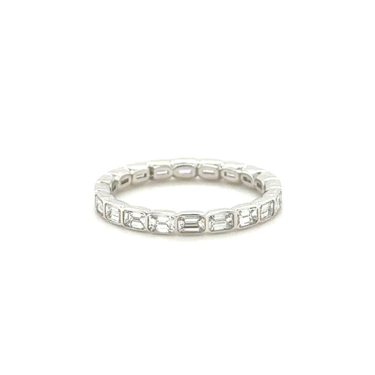 Emerald Cut Diamond East West Bezel Eternity Band