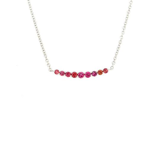 Crescent Necklace, Mini, with Spinel in White Gold
