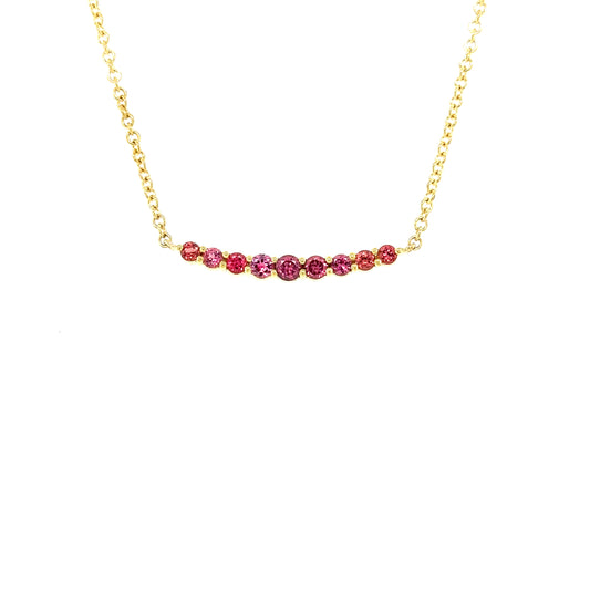 Crescent Spinel Necklace, Mini, in Yellow Gold