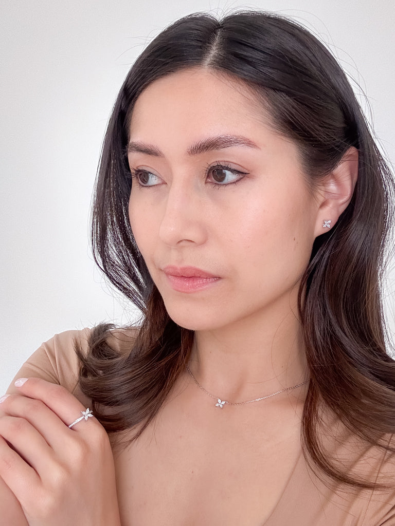 Four Leaf Clover Marquise Ring