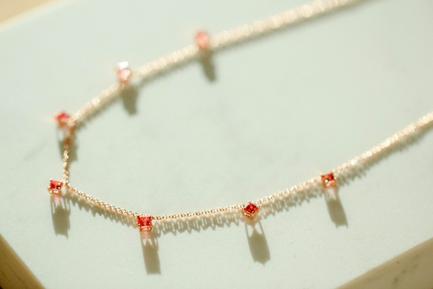 Spinel Seven Stone Dangle Necklace 1.35ctw