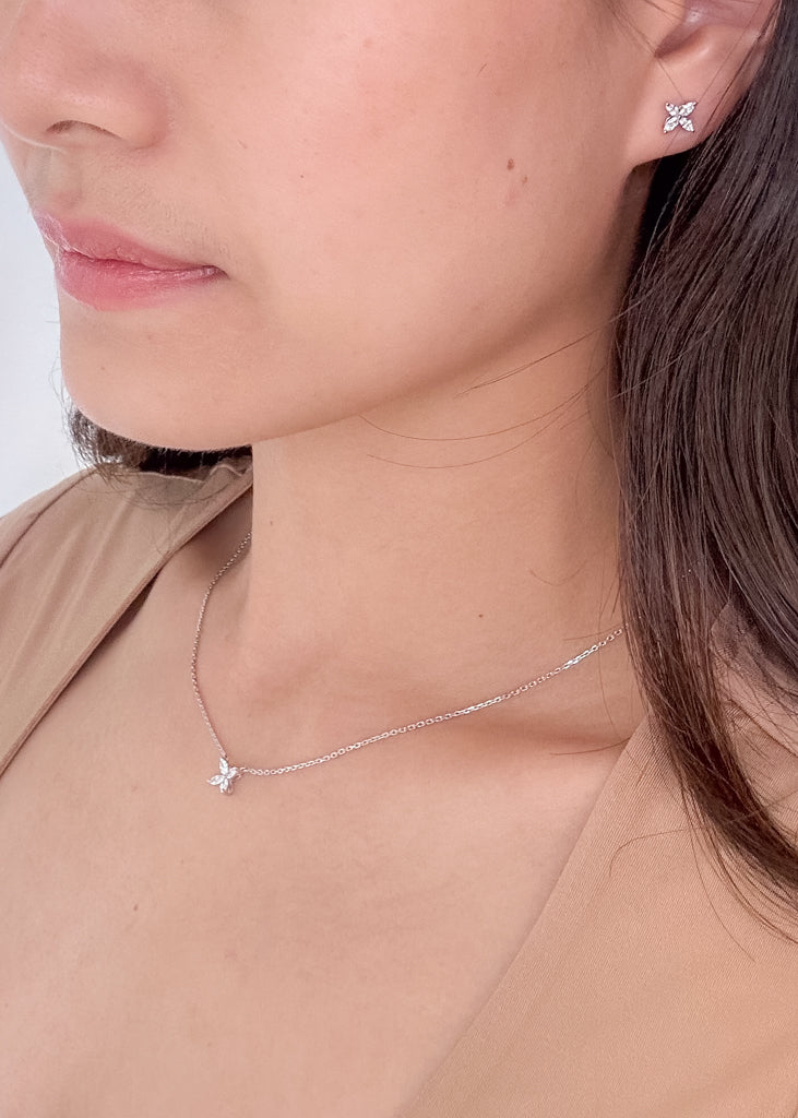 Four Leaf Clover Marquise Necklace