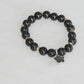 Black Obsidian and Meteorite Bracelet